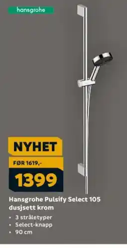 Megaflis Hansgrohe Pulsify Select 105 dusjsett krom tilbud