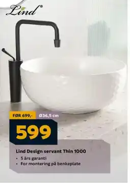 Megaflis Lind Design servant Thin 1000 tilbud