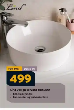 Megaflis Lind Design servant Thin 300 tilbud