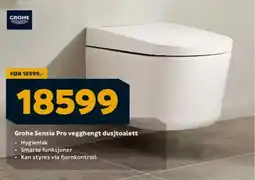 Megaflis Grohe Sensia Pro vegghengt dusjtoalett tilbud