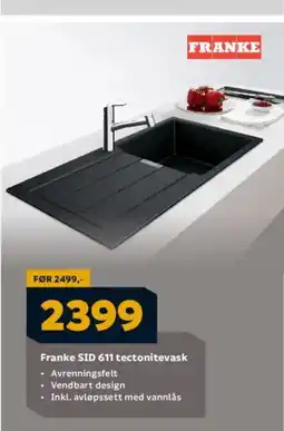 Megaflis Franke SID 611 tectonitevask Avrenningsfelt tilbud