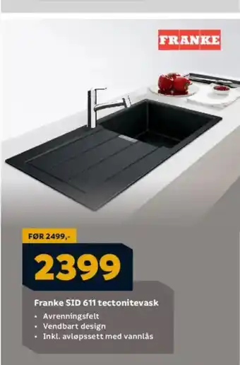 Megaflis Franke SID 611 tectonitevask Avrenningsfelt tilbud