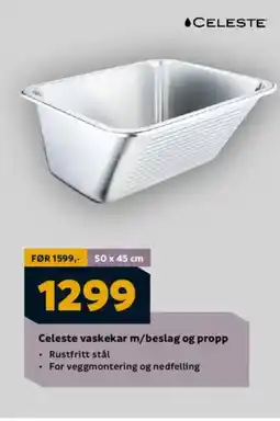 Megaflis Celeste vaskekar m/beslag og propp tilbud