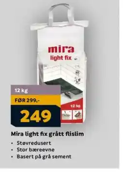Megaflis Mira light fix grått flislim tilbud