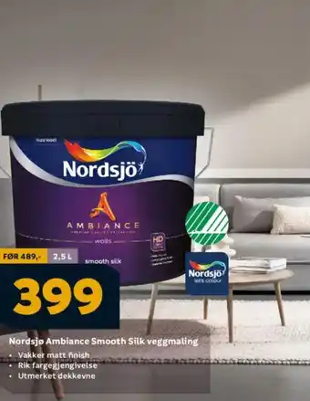 Megaflis Nordsjø Ambiance Smooth Silk veggmaling tilbud