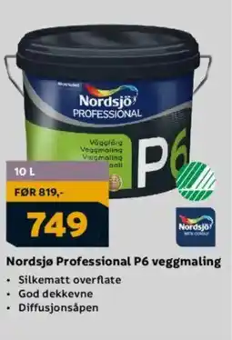 Megaflis Nordsjø Professional P6 veggmaling tilbud