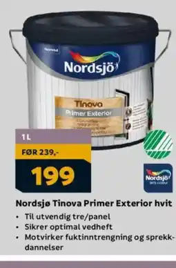 Megaflis Nordsjø Tinova Primer Exterior hvit tilbud
