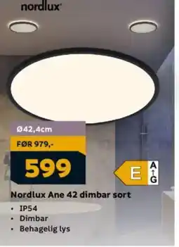 Megaflis Nordlux Ane 42 dimbar sort tilbud