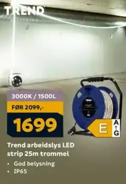Megaflis Trend arbeidslys LED strip 25m trommel tilbud