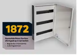 Megaflis Stansefabrikken flexibox sikringsskap 3 rad innfelt tilbud