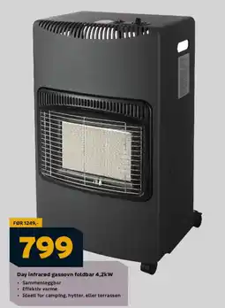 Megaflis Day infrarød gassovn foldbar 4,2kW tilbud