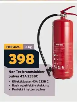 Megaflis Nor-Tec brannslukker pulver 43A 233BC tilbud