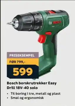 Megaflis Bosch borskrutrekker Easy Drill 18V-40 solo tilbud
