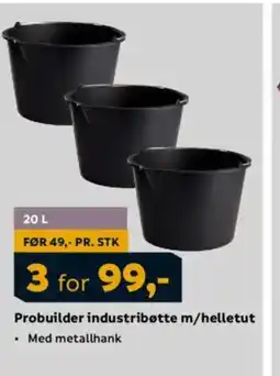 Megaflis Probuilder industribøtte m/helletut tilbud