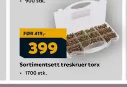 Megaflis Sortimentsett treskruer torx tilbud