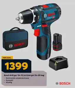 Megaflis Bosch drill gsr 12v-15 2x2,0ah gal 12v-20 bag tilbud
