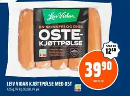Coop Obs Leiv Vidar kjøttpølse med ost tilbud