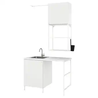 IKEA Enhet Tøyvask, hvit, 139x63.5x87.5 cm tilbud