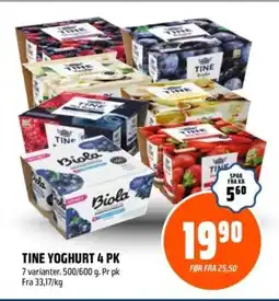 Coop Obs TINE Yoghurt 4 pk tilbud
