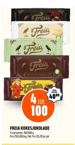 Coop Obs Freia kokesjokolade tilbud