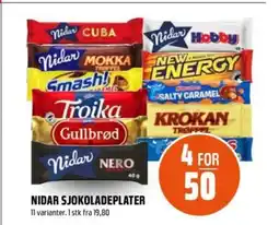 Coop Obs Nidar sjokoladeplater tilbud
