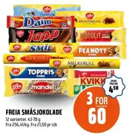Coop Obs Freia småsjokolade tilbud