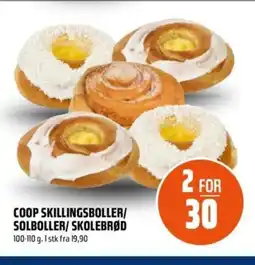 Coop Obs Coop skillingsboller/ solboller/skolebrød tilbud