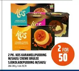 Coop Obs Kos Karamellpudding m/saus/creme brulee sjokoladepudding m/saus/ tilbud