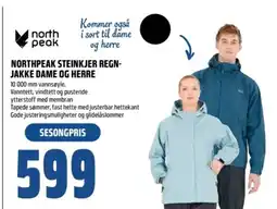 Coop Obs Northpeak steinkjer regn- jakke dame og herre tilbud