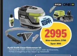 Coop Obs RYOBI Swift Clean flekkrenser kit tilbud
