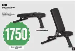 Sport Outlet JUSTERBAR BENK, NOK 1750 tilbud