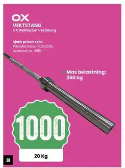 Sport Outlet VEKTSTANG, NOK 1000 tilbud