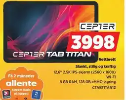 POWER Nettbrett, NOK 3998 tilbud