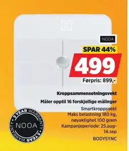 POWER Kroppsammensetningsvekt, NOK 499 tilbud