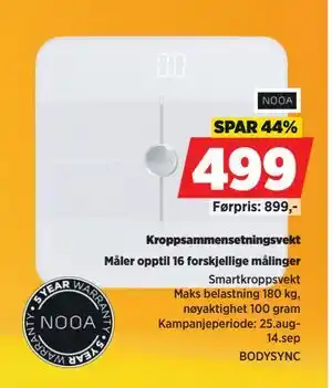 POWER Kroppsammensetningsvekt, NOK 499 tilbud