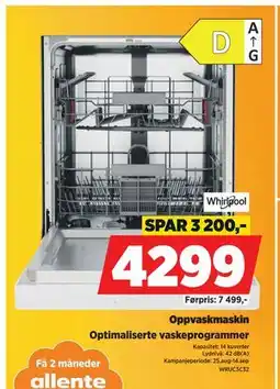 POWER Oppvaskmaskin, NOK 4299 tilbud