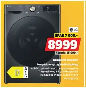 POWER Kombinert vask/tørk, NOK 8999 tilbud