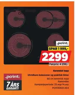 POWER Keramisk topp, NOK 2299 tilbud