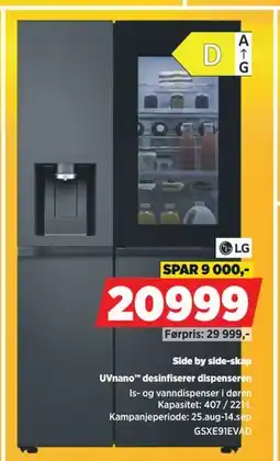 POWER Side by side-skap, NOK 20999 tilbud