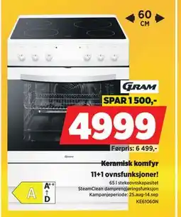 POWER Keramisk komfyr, NOK 4999 tilbud