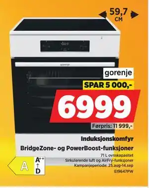 POWER Induksjonskomfyr, NOK 6999 tilbud