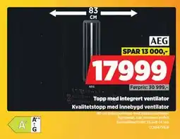 POWER Topp med integrert ventilator, NOK 17999 tilbud
