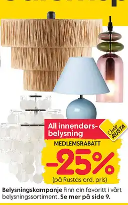 Rusta Belysningskampanje tilbud