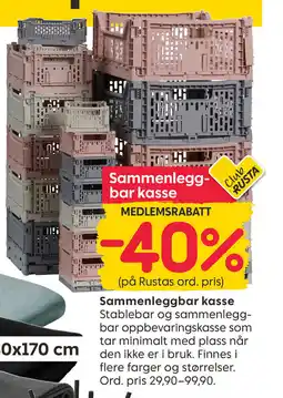 Rusta Sammenleggbar kasse tilbud