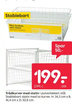 Rusta Trådkurver med stativ tilbud