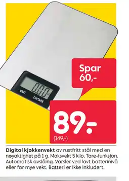 Rusta Digital kjøkkenvekt tilbud