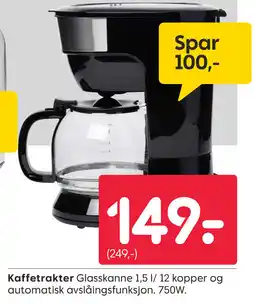 Rusta Kaffetrakter Glasskanne tilbud
