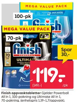 Rusta Finish oppvasktabletter tilbud