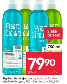 Rusta Tigi Bed Head sjampo og balsam tilbud