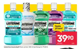 Rusta Listerine munnskyll tilbud